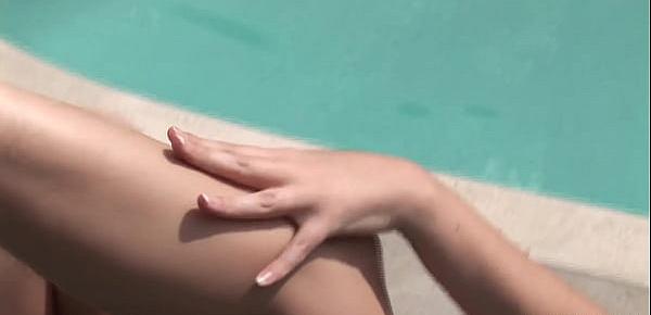  Mature lesbians Jassie and Kylie G Worthy in action by the pool